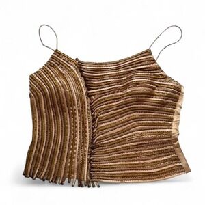 Marsoni Beaded Ribbon Pleated Camisole